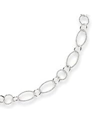 Sterling Silver Fancy Link Necklace - 18 Inch