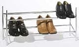 BRAND NEW 2-TIER CHROME SHOE RACK STACKABLE & EXTENDABLE