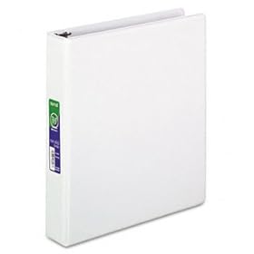 Nonstick Round Ring Poly View Binder, 11 x 8-1/2, 1-1/2 Capacity, White