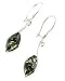 Green Amber Marquis-Shaped Dangle Earrings