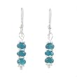 Delicate Apatite Gemstone Dangle Earrings with Sterling Silver Accent Beads, #8096