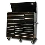 56 In 16 Drawer Chest/Cabinet Combo - Black