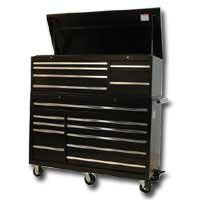 56 In 16 Drawer Chest/Cabinet Combo - Black