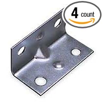 Battalion 1WDJ4 Corner Brace, Steel, 3 4 Wx1 1 2 In L, PK 4 by Battalion