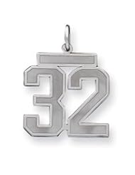 Sterling Silver Large Satin Number 99