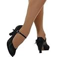 656 capezio black leather character shoes 3 inch heel us 6 uk 4 salsa shoes'