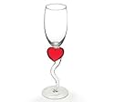 Set Of 2 Wedding. Anniversary,Celebration Red Heart Champagne Toasting Flutes