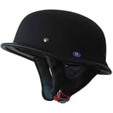 DOT German Motorcycle Half Helmet(115) Matt Black