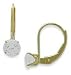 April 10 Karat Yellow Gold 5mm Cubic Zirconia Leverback Gem Earrings