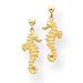 14k Large Seahorse Dangle Post Earrings - title=
