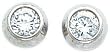 White-gold Bezel Set CZ Stud Earrings Jewelry |B