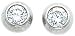 White-gold Bezel Set CZ Stud Earrings Jewelry |B