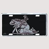 Reining Horse Cowgirl License Plate