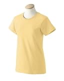 Personalized embroidered golf tees design on ladies t-shirt, medium, yellow haze