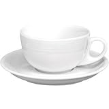White Porcelain Tableware Cappuccino Tea Cup Mug Saucer Set 7 12oz box 12 Delicately Embossed Lined Pattern To Add Some Flair To Your Crockery Set