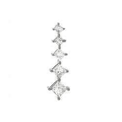 Princess Diamond Journey Pendant in 14K White Gold - 1/2 Cttw