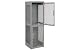 Heavy Duty Extra Wide Vented Steel Locker Double Tier 24x24x74 2 Door Gray
