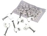 Telephone cable clips, white, bag of 50