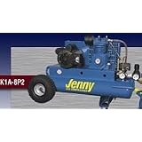 Jenny Single Stage Wheeled Portable Electric Motor Air Compressors:1 PH, Pump K, 2HP, Tank 8 GAL by Jenny Products
