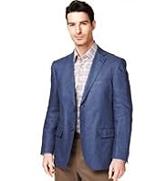 Collezione Pure Linen 2 Button Herringbone Striped Jacket