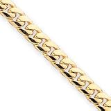 14k 5.5mm Domed Curb Chain Bracelet - 8 Inch