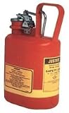 Justrite 1 Gallon Type I Red Oval Polyethylene Safety Can w/Stainless Steel Hardware