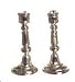 Dollhouse Miniature Pair of Silver Finished Candlesticks
