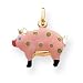 14k Enameled Pig Charm