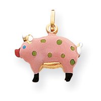 Childrens Toyshop  Jewelry : 14k Enameled Pig Charm