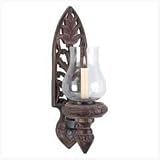 Wood Carve Sconce/glass Lantern