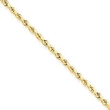 14k 2.0mm Diamond-Cut Rope Anklet - 10 Inch