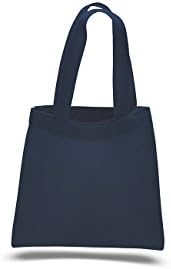 1 Dozen (Pack of 12) - Cotton Canvas Mini Tote Bag (Navy)