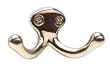 Battalion 1HHL3 Double Wardrobe Hook, 2 Hook Ends, Brass