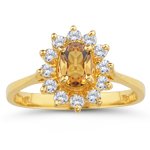 Buy 0.28 Cts Diamond and 0.60 Cts Citrine Ring in 14K Yellow Gold by mycitrinejewelry