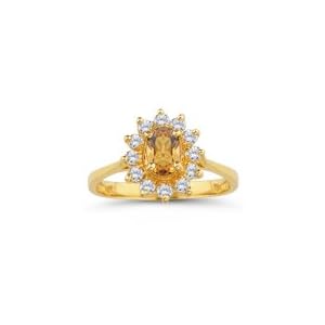 Buy 0.28 Cts Diamond and 0.60 Cts Citrine Ring in 14K Yellow Gold