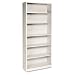 HON COMPANY Metal Bookcase, 6 Shelves, 34-1/2w x 12-5/8d x 81-1/8h, Putty