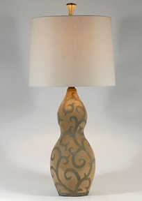 Natural Light Picola Pottery Swirled Table Lamp