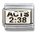 Clearly Charming Acts 2:38, Christian, Religious Theme Italian Charm
