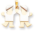 Boy And Boy Charm, Yellow/White/Pink Gold
