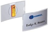 DURABLE - Porte-badges KONVEX, avec aimant, 75 x 40 mm en acrylique, porte-badge de haute qualité dans une forme courbée, avec 1 bristol vierge par badge couleur:
