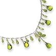 Sterling Silver Green Crystal/Peridot Necklace - 16 Inch