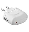 Reiselader Mini mit USB Buchse weiss 100-240 Volt / 1000 mA f�r Handy, MP3 Player, MP4 Player, Navigationssysteme, iPhone 2G 3G, iPod uvw.. 1 Ampere USB Stecker Adapter Netzteil Reiseladeger�t