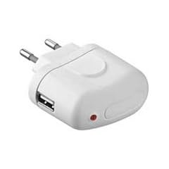 Reiselader Mini mit USB Buchse weiss 100-240 Volt / 1000 mA f�r Handy, MP3 Player, MP4 Player, Navigationssysteme, iPhone 2G 3G, iPod uvw.. 1 Ampere USB Stecker Adapter Netzteil Reiseladeger�t