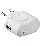 Reiselader Mini mit USB Buchse weiss 100-240 Volt / 1000 mA f�r Handy, MP3 Player, MP4 Player, Navigationssysteme, iPhone 2G 3G, iPod uvw.. 1 Ampere USB Stecker Adapter Netzteil Reiseladeger�t