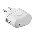 Reiselader Mini mit USB Buchse weiss 100-240 Volt / 1000 mA f�r Handy, MP3 Player, MP4 Player, Navigationssysteme, iPhone 2G 3G, iPod uvw.. 1 Ampere USB Stecker Adapter Netzteil Reiseladeger�t