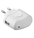 Reiselader Mini mit USB Buchse weiss 100-240 Volt / 1000 mA für Handy, MP3 Player, MP4 Player, Navigationssysteme, iPhone 2G 3G, iPod uvw.. 1 Ampere USB Stecker Adapter Netzteil Reiseladegerät