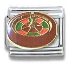 Clearly Charming Roulette Wheel Casino Gambling Theme Italian Charm Bracelet Link