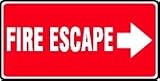 FIRE ESCAPE (ARROW RIGHT) Sign - 7 x 14 Aluma-Lite?