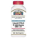 Calcium 600 mg + D Liquid Filled - 90 softgels., (21st Century)