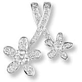18 carat White Gold Third Carat Fine Diamond cross-over spinning flowers Pendant